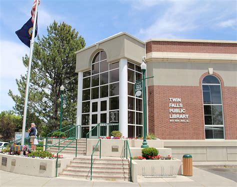 Twin falls public library - Mar 9, 2024 · Twin Falls Public Library 201 Fourth Avenue East Twin Falls, ID 83301 Phone (208) 733-2964 Fax (208) 733-2965 Email tfpl@tfpl.org Staff Directory. Library Catalog ... 